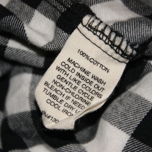 PER SE Black+White Buffalo Plaid Boyfriend Flannel - Picture 7 of 8